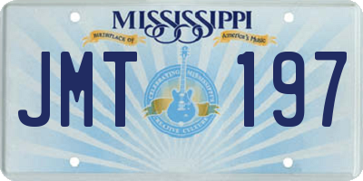 MS license plate JMT197