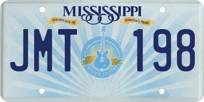 MS license plate JMT198