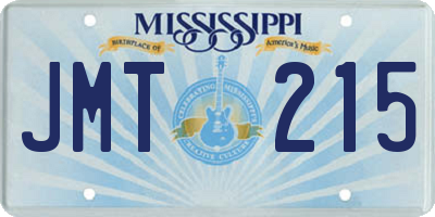 MS license plate JMT215