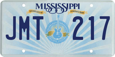MS license plate JMT217