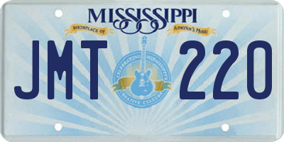 MS license plate JMT220
