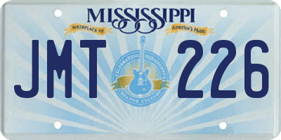 MS license plate JMT226
