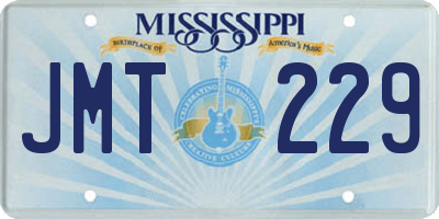 MS license plate JMT229