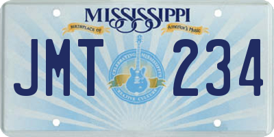 MS license plate JMT234