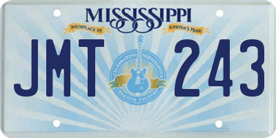 MS license plate JMT243