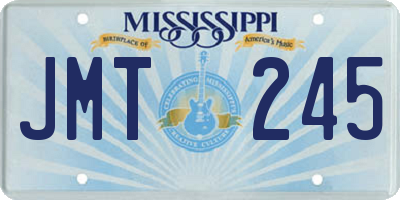 MS license plate JMT245