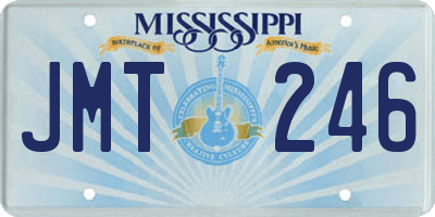 MS license plate JMT246