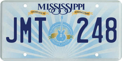 MS license plate JMT248