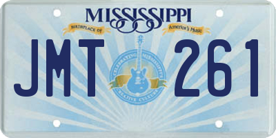MS license plate JMT261