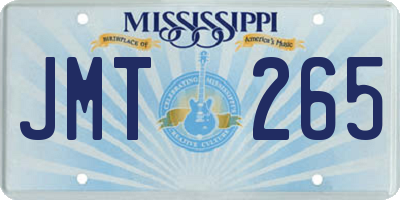 MS license plate JMT265