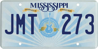 MS license plate JMT273