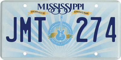 MS license plate JMT274