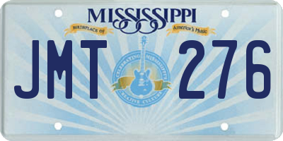 MS license plate JMT276