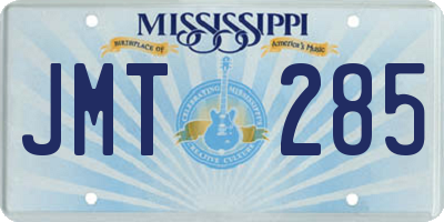 MS license plate JMT285