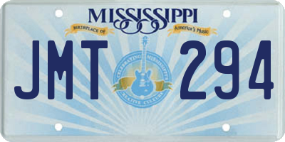 MS license plate JMT294