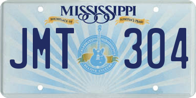 MS license plate JMT304
