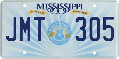 MS license plate JMT305