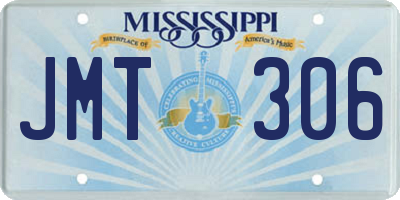 MS license plate JMT306