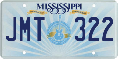 MS license plate JMT322