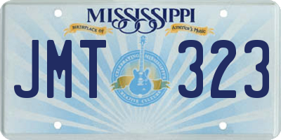 MS license plate JMT323