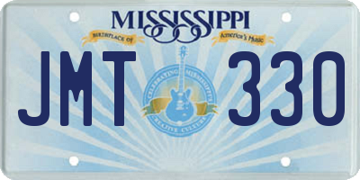 MS license plate JMT330