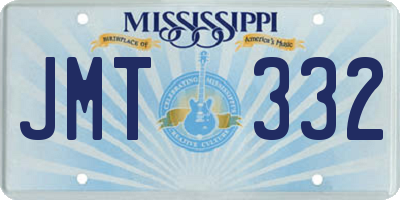 MS license plate JMT332