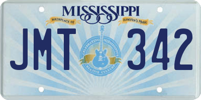 MS license plate JMT342