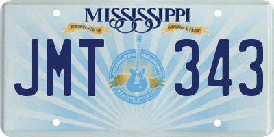 MS license plate JMT343