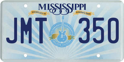 MS license plate JMT350