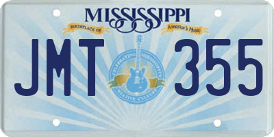 MS license plate JMT355