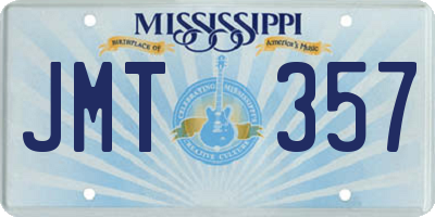 MS license plate JMT357