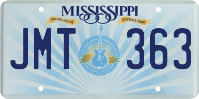 MS license plate JMT363