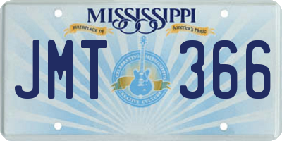 MS license plate JMT366