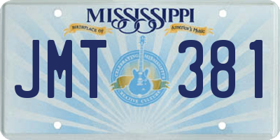 MS license plate JMT381