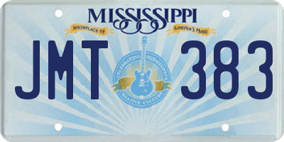 MS license plate JMT383