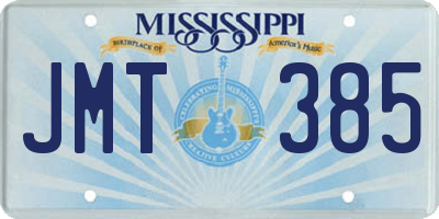 MS license plate JMT385