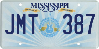 MS license plate JMT387