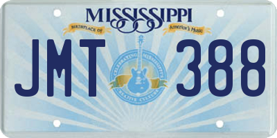 MS license plate JMT388