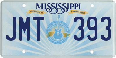 MS license plate JMT393