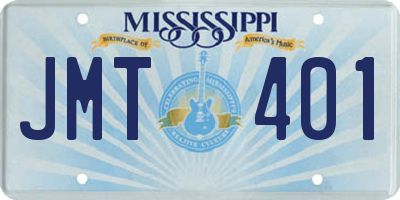 MS license plate JMT401