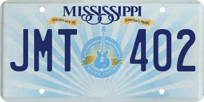 MS license plate JMT402