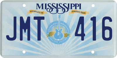 MS license plate JMT416