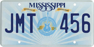MS license plate JMT456