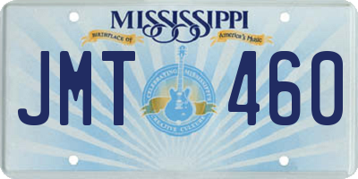 MS license plate JMT460