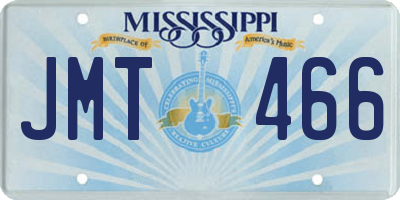 MS license plate JMT466