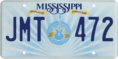MS license plate JMT472