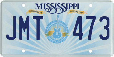 MS license plate JMT473