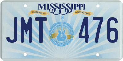 MS license plate JMT476