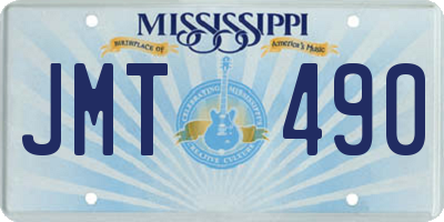 MS license plate JMT490
