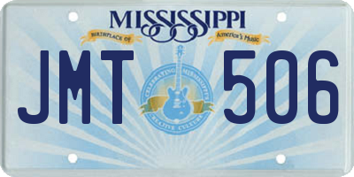 MS license plate JMT506